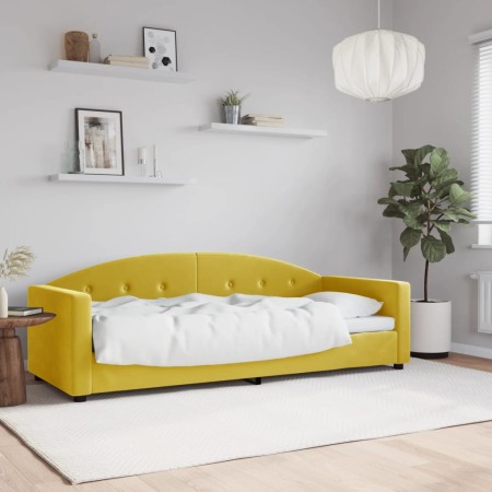 Yellow velvet sofa bed 80x200 cm by vidaXL, Beds and slatted bases - Ref: Foro24-354134, Price: 207,64 €, Discount: %