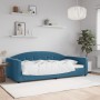 Blue velvet sofa bed 100x200 cm by vidaXL, Beds and slatted bases - Ref: Foro24-354142, Price: 235,89 €, Discount: %