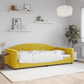 Sofá cama terciopelo amarillo 100x200 cm de vidaXL, Camas y somieres - Ref: Foro24-354148, Precio: 237,99 €, Descuento: %