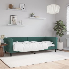 Sofá cama terciopelo verde oscuro 80x200 cm de vidaXL, Camas y somieres - Ref: Foro24-354239, Precio: 212,99 €, Descuento: %