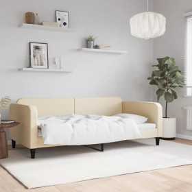 Cream fabric sofa bed 100x200 cm by vidaXL, Beds and slatted bases - Ref: Foro24-354042, Price: 221,99 €, Discount: %