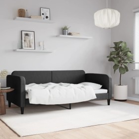 Black fabric sofa bed 90x190 cm by vidaXL, Beds and slatted bases - Ref: Foro24-354045, Price: 211,99 €, Discount: %