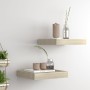 Set of 2 floating wall shelves MDF oak 23x23.5x3.8 cm by vidaXL, Shelves and shelves - Ref: Foro24-323866, Price: 20,76 €, Di...