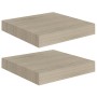 Set of 2 floating wall shelves MDF oak 23x23.5x3.8 cm by vidaXL, Shelves and shelves - Ref: Foro24-323866, Price: 19,37 €, Di...