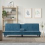 Blaues Samtschlafsofa mit Getränkehalter von vidaXL, Sofas - Ref: Foro24-351919, Preis: 239,30 €, Rabatt: %