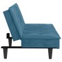 Blue velvet sofa bed with cup holder by vidaXL, Sofas - Ref: Foro24-351919, Price: 239,99 €, Discount: %