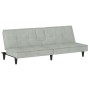 Hellgraues Samtschlafsofa mit Getränkehalter von vidaXL, Sofas - Ref: Foro24-351920, Preis: 256,37 €, Rabatt: %