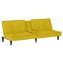 Sofá cama con portavasos terciopelo amarillo de vidaXL, Sofás - Ref: Foro24-351925, Precio: 239,17 €, Descuento: %