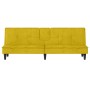 Sofá cama con portavasos terciopelo amarillo de vidaXL, Sofás - Ref: Foro24-351925, Precio: 239,17 €, Descuento: %