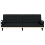 Sofá cama con reposabrazos tela negro de vidaXL, Sofás - Ref: Foro24-351939, Precio: 264,87 €, Descuento: %