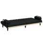 Sofá cama con reposabrazos tela negro de vidaXL, Sofás - Ref: Foro24-351939, Precio: 264,87 €, Descuento: %