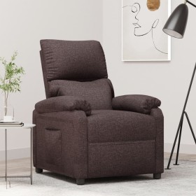 Sillón de masaje reclinable de tela marrón oscuro de vidaXL, Sillones - Ref: Foro24-342455, Precio: 194,99 €, Descuento: %