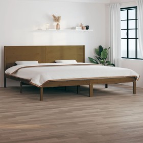 Estructura cama madera maciza marrón miel super king 180x200 cm de vidaXL, Camas y somieres - Ref: Foro24-3104171, Precio: 20...