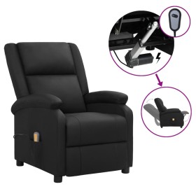 Sillón de masaje eléctrico cuero auténtico negro de vidaXL, Sillones - Ref: Foro24-3098389, Precio: 431,99 €, Descuento: %