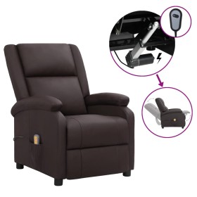 Brown genuine leather electric massage chair by vidaXL, Armchairs - Ref: Foro24-3098390, Price: 408,99 €, Discount: %