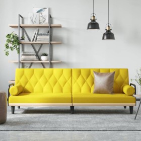 Sofa bed with armrests light yellow fabric by vidaXL, Sofas - Ref: Foro24-351941, Price: 227,99 €, Discount: %