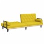 Schlafsofa mit Armlehnen aus hellgelbem Stoff von vidaXL, Sofas - Ref: Foro24-351941, Preis: 227,30 €, Rabatt: %