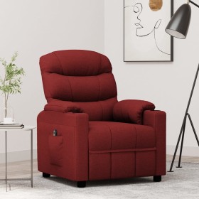 Sillón reclinable eléctrico tela rojo tinto de vidaXL, Sillones - Ref: Foro24-3143494, Precio: 285,52 €, Descuento: %