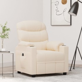 Sillón reclinable eléctrico de tela crema de vidaXL, Sillones - Ref: Foro24-3143500, Precio: 284,99 €, Descuento: %