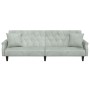 Sofá cama con reposabrazos terciopelo gris claro de vidaXL, Sofás - Ref: Foro24-351944, Precio: 270,33 €, Descuento: %