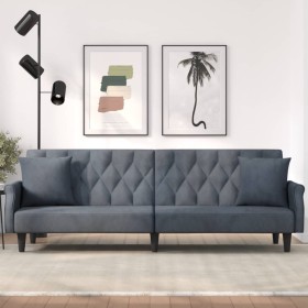 Dark gray velvet sofa bed with armrests by vidaXL, Sofas - Ref: Foro24-351945, Price: 258,49 €, Discount: %