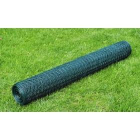 Alambrada galvanizada con revestimiento de PVC verde 25x0,5 m de vidaXL, Paneles de vallas - Ref: Foro24-140406, Precio: 27,0...