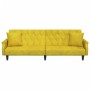 Sofá cama con reposabrazos terciopelo amarillo de vidaXL, Sofás - Ref: Foro24-351949, Precio: 248,99 €, Descuento: %