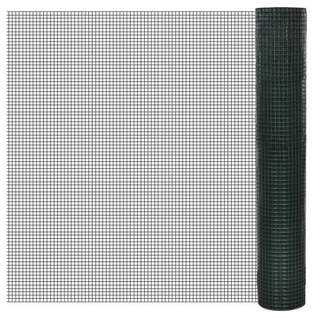 Galvanized wire fence with green PVC coating 10x1 m by vidaXL, fence panels - Ref: Foro24-140436, Price: 41,10 €, Discount: %