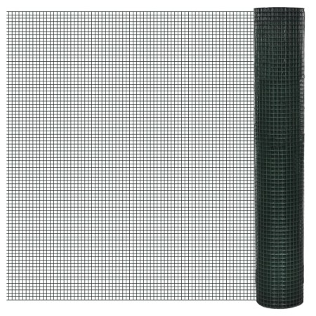 Malla de alambre de acero galvanizado verde 1x25 m de vidaXL, Paneles de vallas - Ref: Foro24-140440, Precio: 79,17 €, Descue...