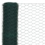 Chicken wire fence, steel with green PVC coating, 25x1.2 m by vidaXL, fence panels - Ref: Foro24-143260, Price: 45,60 €, Disc...