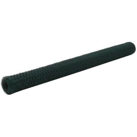 Green PVC coated steel chicken coop wire 25x1.5 m by vidaXL, fence panels - Ref: Foro24-143261, Price: 63,99 €, Discount: %