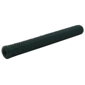 Green PVC coated steel chicken coop wire 25x1.2 m by vidaXL, fence panels - Ref: Foro24-143263, Price: 39,99 €, Discount: %