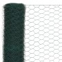 Chicken wire fence, steel with green PVC coating, 25x1.5 m by vidaXL, fence panels - Ref: Foro24-143270, Price: 51,07 €, Disc...