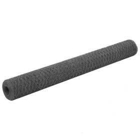 Steel chicken wire with gray PVC coating 25x1.2 m by vidaXL, fence panels - Ref: Foro24-143284, Price: 42,56 €, Discount: %