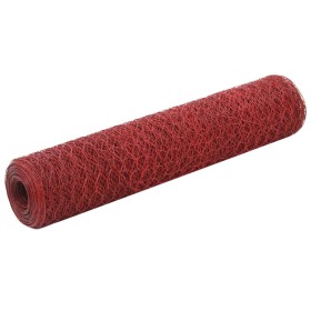 Steel chicken wire with red PVC coating 25x0.75 m by vidaXL, fence panels - Ref: Foro24-143301, Price: 27,99 €, Discount: %