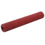 Chicken wire fence, steel with red PVC coating, 25x1 m by vidaXL, fence panels - Ref: Foro24-143304, Price: 46,99 €, Discount: %