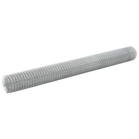 Malla de alambre de acero galvanizado plateada 10x1,5 m de vidaXL, Paneles de vallas - Ref: Foro24-143614, Precio: 50,99 €, D...