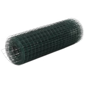 Grüner PVC-beschichteter Hühnerstalldraht aus Stahl, 10 x 0,5 m von vidaXL, Zaunpaneele - Ref: Foro24-143626, Preis: 21,99 €,...