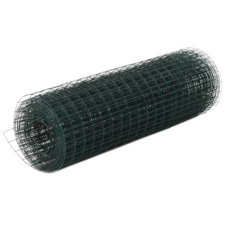 Grüner PVC-beschichteter Hühnerstalldraht aus Stahl, 10 x 0,5 m von vidaXL, Zaunpaneele - Ref: Foro24-143626, Preis: 22,99 €,...