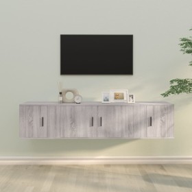 3-teiliges TV-Möbelset aus grauem Sonoma-Sperrholz von vidaXL, TV-Möbel - Ref: Foro24-3188420, Preis: 106,99 €, Rabatt: %