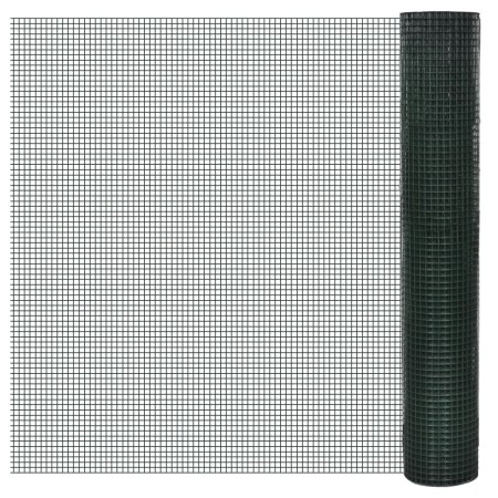 Alambrada galvanizada con revestimiento de PVC verde 25x1 m de vidaXL, Paneles de vallas - Ref: Foro24-140438, Precio: 60,08 ...