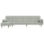 L-förmiges Schlafsofa aus hellgrauem Samt, 271 x 140 x 70 cm von vidaXL, Sofas - Ref: Foro24-3157221, Preis: 434,09 €, Rabatt: %