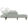 L-förmiges Schlafsofa aus hellgrauem Samt, 271 x 140 x 70 cm von vidaXL, Sofas - Ref: Foro24-3157221, Preis: 434,09 €, Rabatt: %