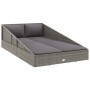 Tumbona cama de jardín ratán sintético gris 110x200 cm de vidaXL, Camas para exteriores - Ref: Foro24-45777, Precio: 316,20 €...