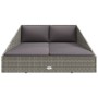 Tumbona cama de jardín ratán sintético gris 110x200 cm de vidaXL, Camas para exteriores - Ref: Foro24-45777, Precio: 316,20 €...