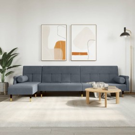 L-förmiges Schlafsofa aus dunkelgrauem Samt, 271 x 140 x 70 cm von vidaXL, Sofas - Ref: Foro24-3157222, Preis: 428,88 €, Raba...