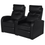 Sillón de 2 plazas con LED cuero sintético negro de vidaXL, Sofás - Ref: Foro24-243598, Precio: 812,36 €, Descuento: %