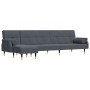 L-förmiges Schlafsofa aus dunkelgrauem Samt, 271 x 140 x 70 cm von vidaXL, Sofas - Ref: Foro24-3157222, Preis: 428,88 €, Raba...