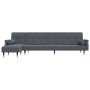 L-förmiges Schlafsofa aus dunkelgrauem Samt, 271 x 140 x 70 cm von vidaXL, Sofas - Ref: Foro24-3157222, Preis: 428,88 €, Raba...