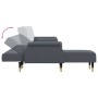 L-förmiges Schlafsofa aus dunkelgrauem Samt, 271 x 140 x 70 cm von vidaXL, Sofas - Ref: Foro24-3157222, Preis: 428,88 €, Raba...